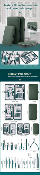 Ouriner 6-18Pcs Portable Manicure Sets Pedicure Kits Bright